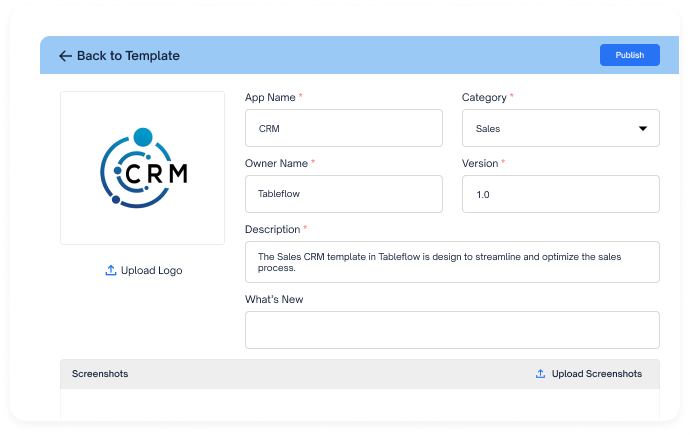 Effortlessly Create Applications with TableFlow's Application Templates